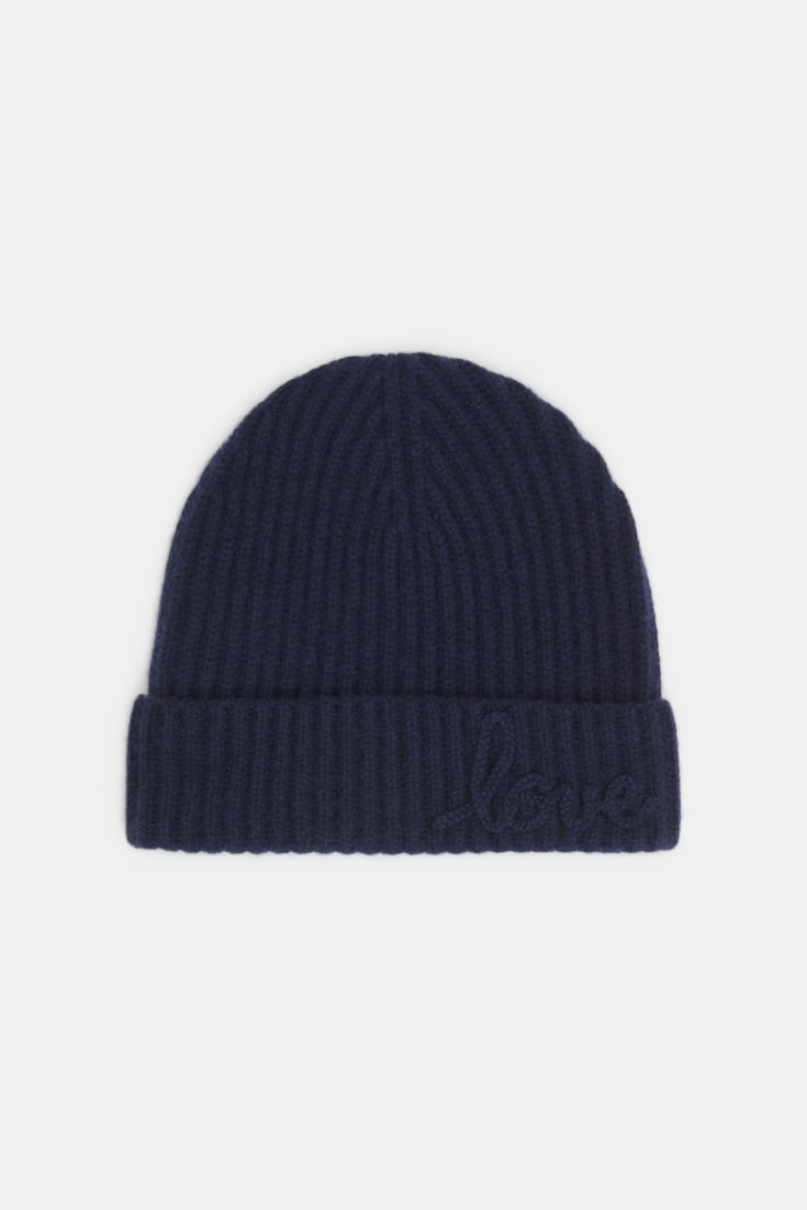 Dorothee Schumacher Ribbed Merino-cashmere LOVE beanie true navy