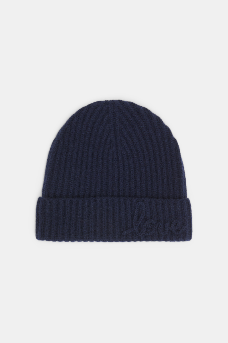 Dorothee Schumacher Ribbed Merino-cashmere Love Beanie In Blue