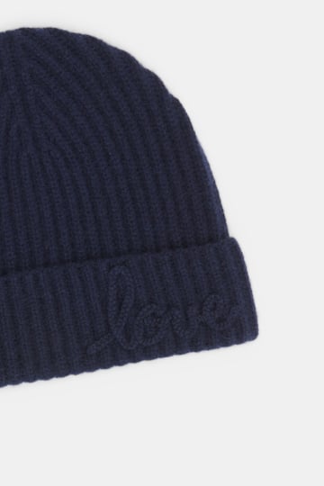 Dorothee Schumacher Ribbed Merino-cashmere LOVE beanie true navy