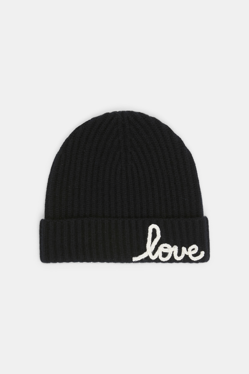 Dorothee Schumacher Ribbed Merino-cashmere Love Beanie In Black