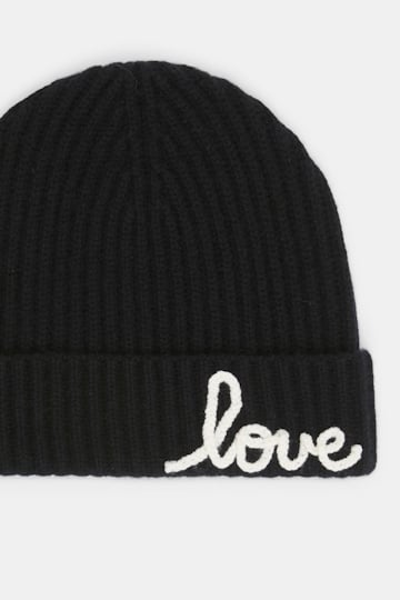 Dorothee Schumacher Ribbed Merino-cashmere LOVE beanie pure black