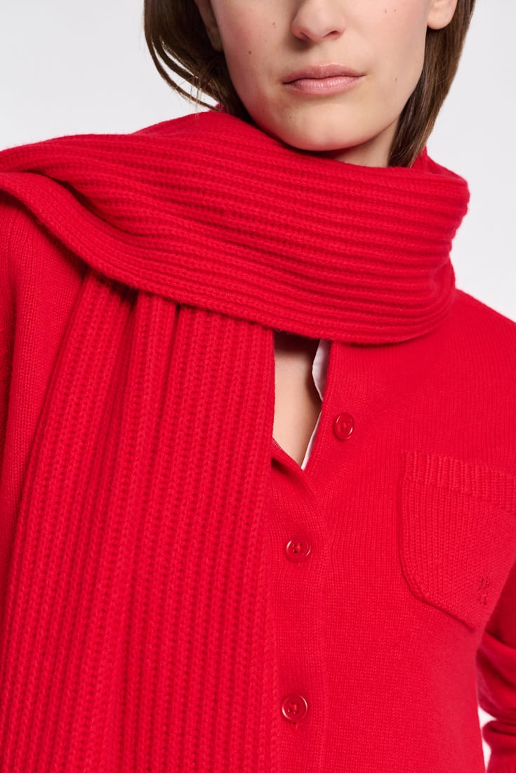 Dorothee Schumacher Ribbed Merino-cashmere LOVE scarf lollipop