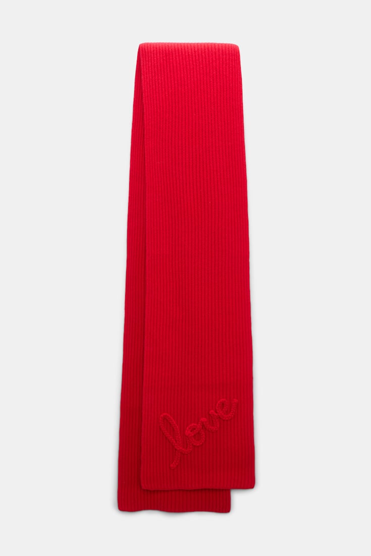 Dorothee Schumacher Ribbed Merino-cashmere LOVE scarf lollipop