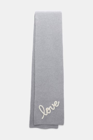 Dorothee Schumacher Ribbed Merino-cashmere LOVE scarf evening grey
