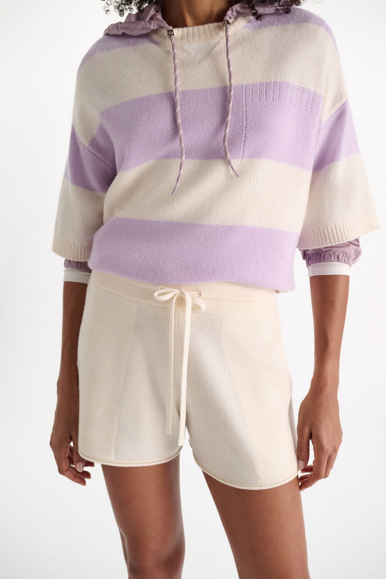 Dorothee Schumacher Merino-cashmere drawstring shorts camellia white