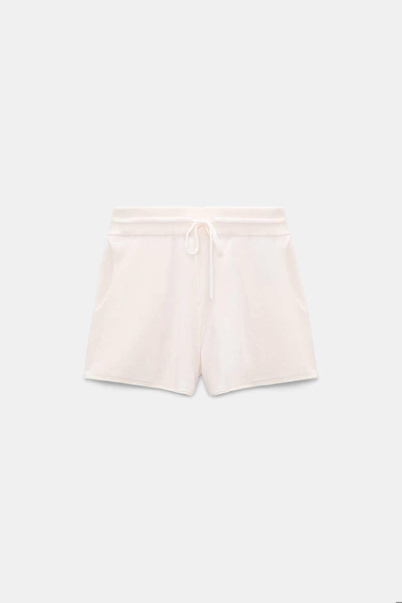 Dorothee Schumacher Women's White Merino-Cashmere Drawstring Shorts Medium