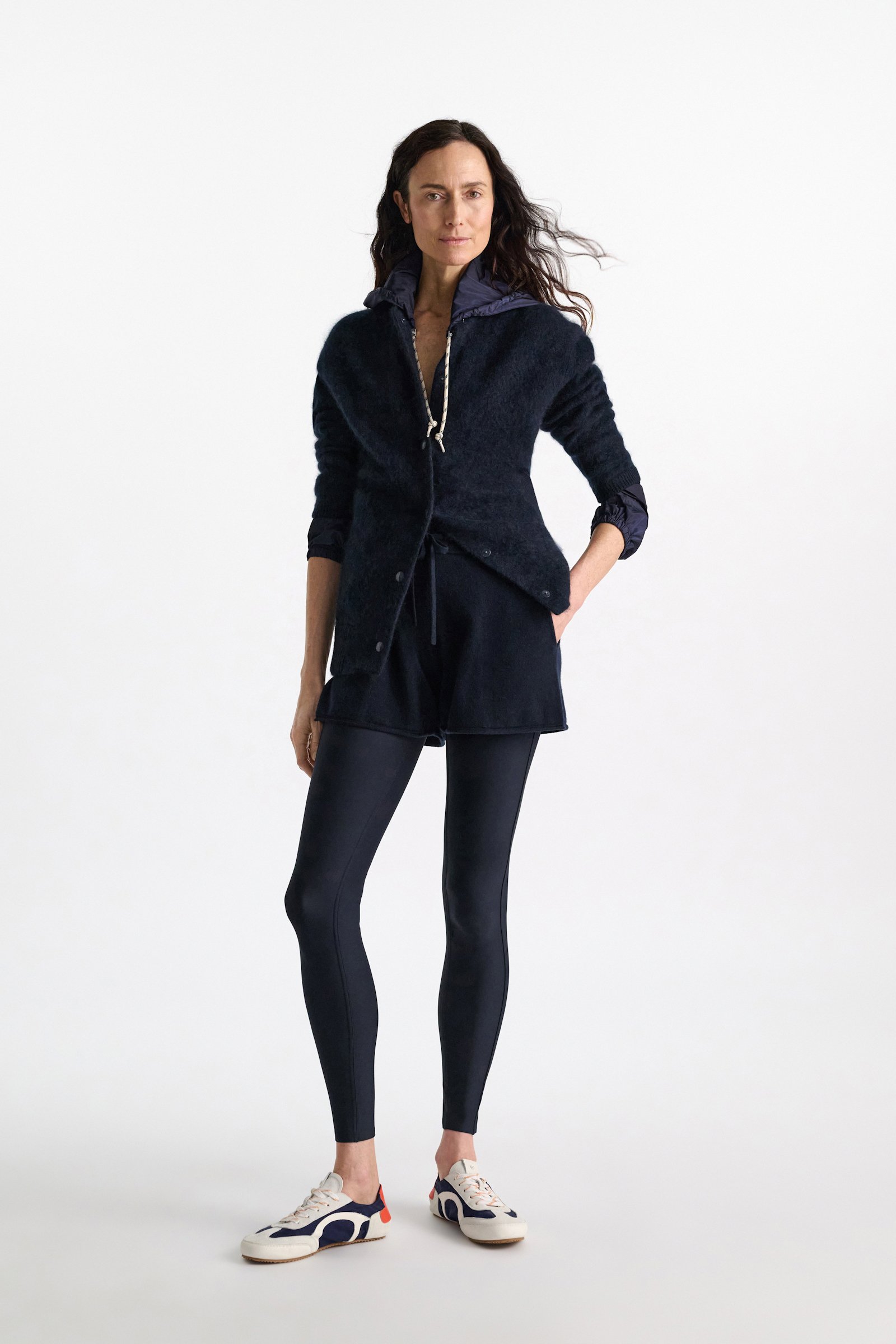 Dorothee Schumacher Merino-cashmere drawstring shorts night blue