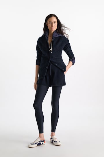 Dorothee Schumacher Merino-cashmere drawstring shorts night blue