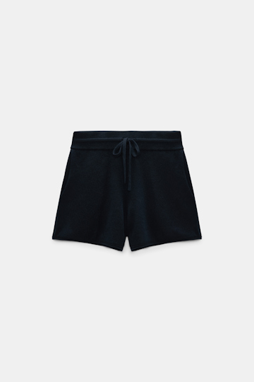 Dorothee Schumacher Merino-cashmere drawstring shorts night blue