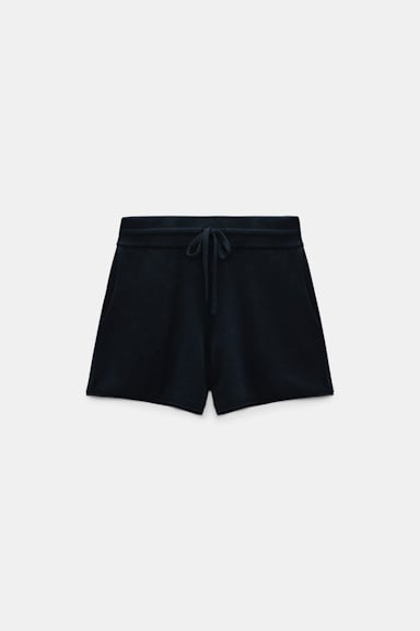 Dorothee Schumacher Merino-cashmere drawstring shorts night blue