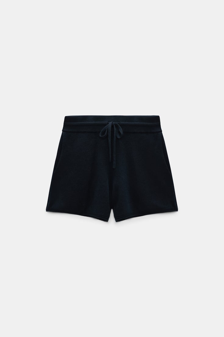 Dorothee Schumacher Merino-cashmere drawstring shorts night blue