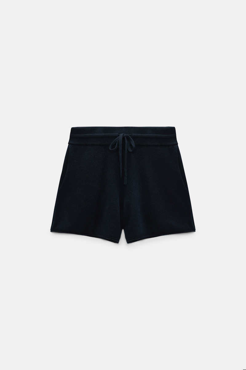 Dorothee Schumacher Women's Blue Merino-Cashmere Drawstring Shorts Medium