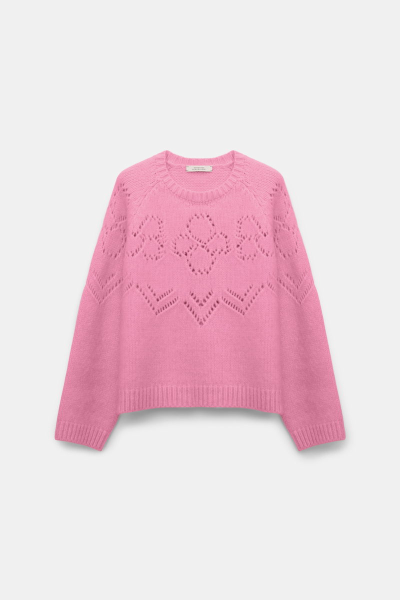 Dorothee Schumacher Pullover With D-rose Pointelle In Pink