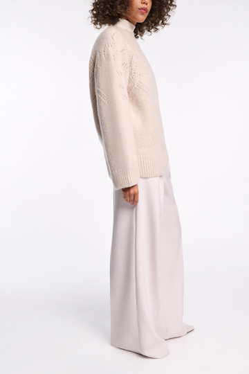 Dorothee Schumacher Pullover with D-rose pointelle soft sand