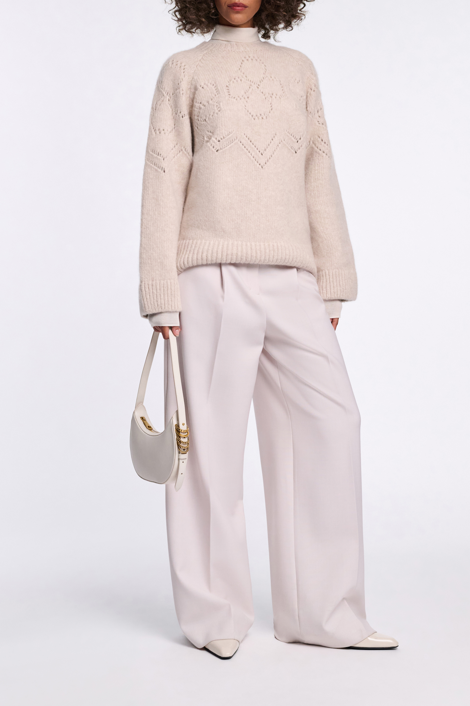 Dorothee Schumacher Rundhalspullover aus Kaschmir-Seiden-Garn soft sand