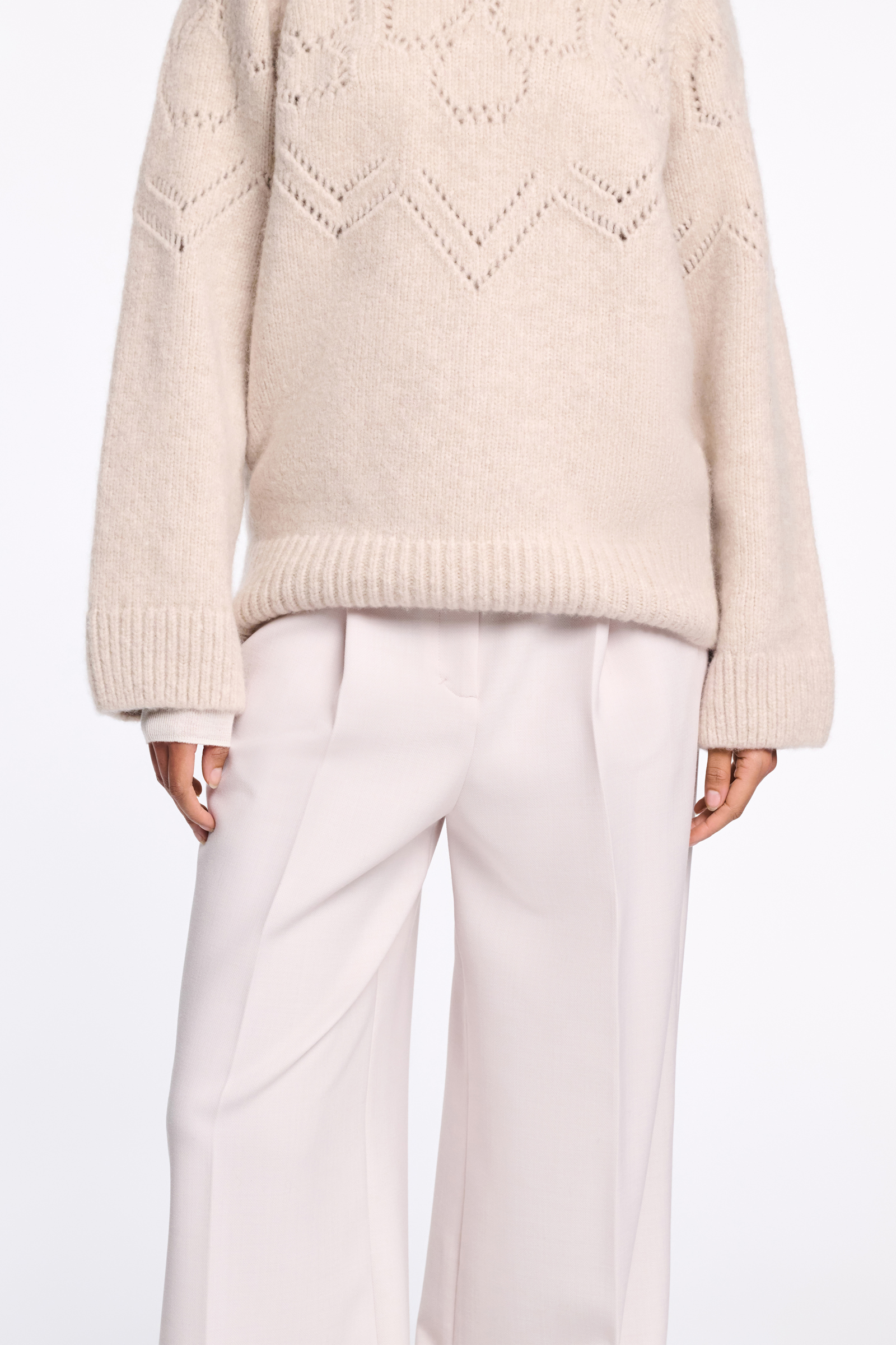 Dorothee Schumacher Rundhalspullover aus Kaschmir-Seiden-Garn soft sand