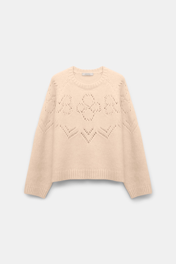 Dorothee Schumacher Rundhalspullover aus Kaschmir-Seiden-Garn soft sand