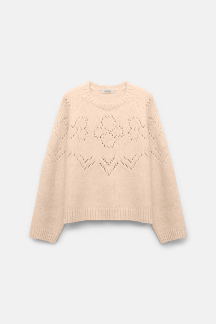 Dorothee Schumacher Rundhalspullover aus Kaschmir-Seiden-Garn soft sand