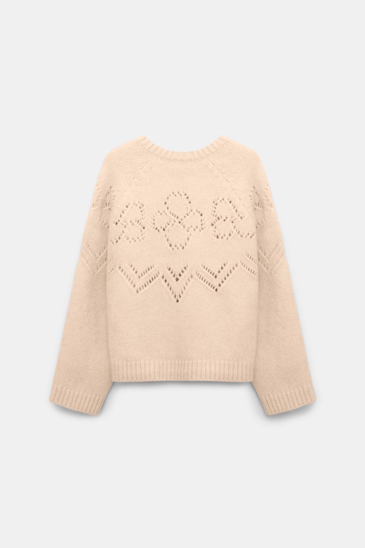 Dorothee Schumacher Rundhalspullover aus Kaschmir-Seiden-Garn soft sand