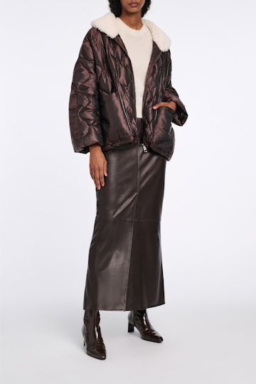 Dorothee Schumacher Leather skirt black chocolate