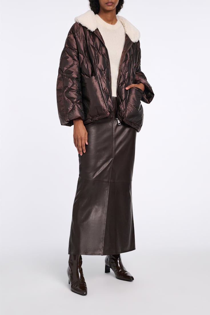 Dorothee Schumacher Leather skirt black chocolate