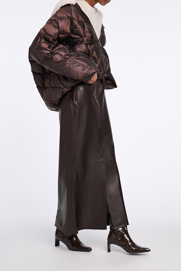 Dorothee Schumacher Leather skirt black chocolate