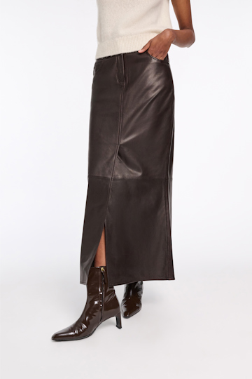 Dorothee Schumacher Leather skirt black chocolate