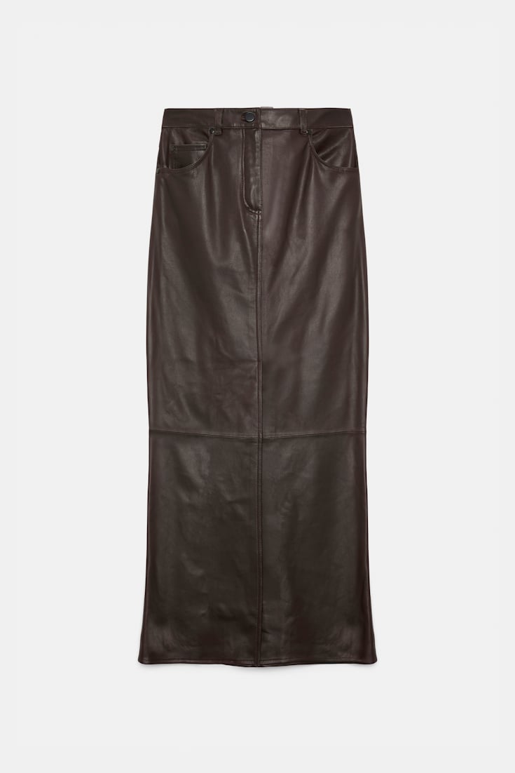 Dorothee Schumacher Leather skirt black chocolate