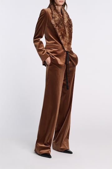 Dorothee Schumacher Lammfell-Kragen shearling top dye brown