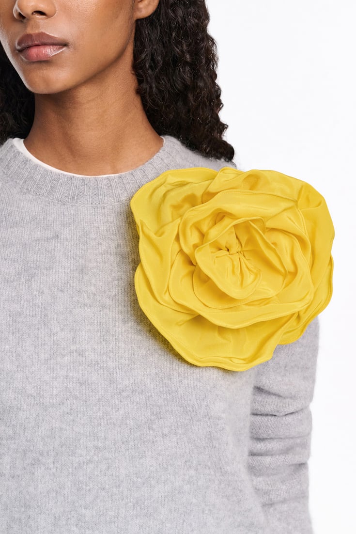 Dorothee Schumacher Silk skirt with XL flower brooch sun