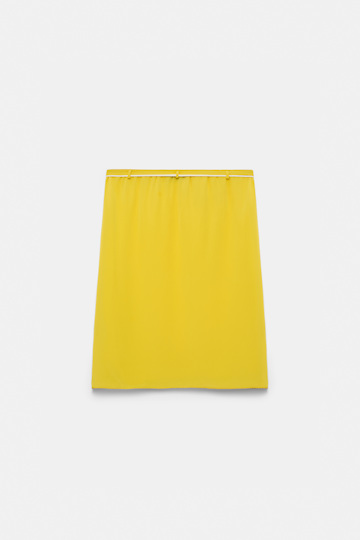 Dorothee Schumacher Seidenrock–Tube-Top Hybrid mit Maxi-Blumenbrosche sun