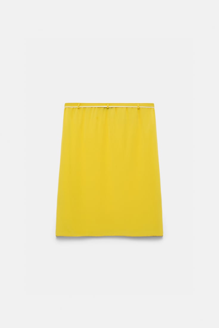 Dorothee Schumacher Silk skirt with XL flower brooch sun