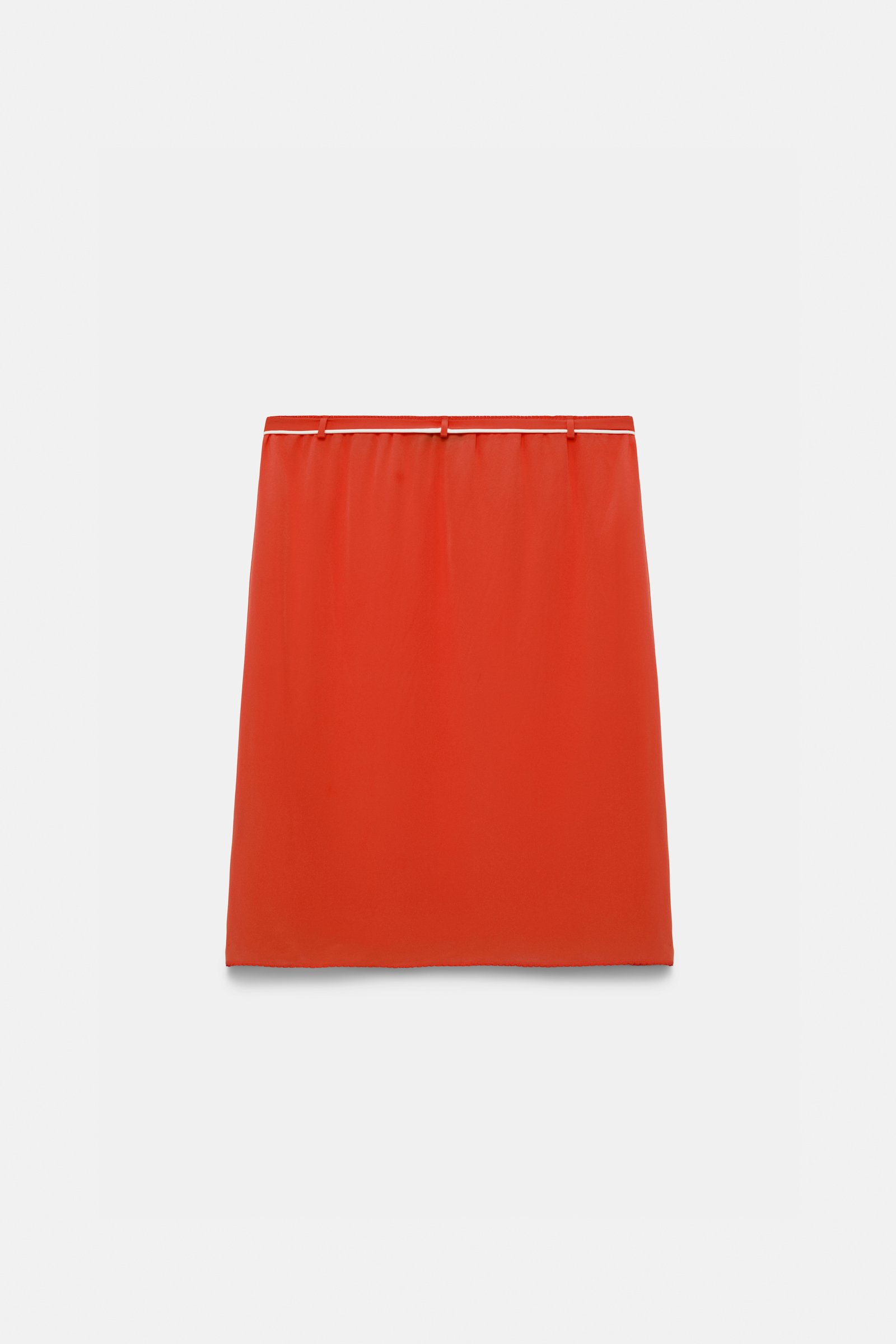 Dorothee Schumacher Seidenrock mit Maxi-Blumenbrosche orange