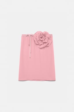 Dorothee Schumacher Seidenrock mit Maxi-Blumenbrosche Rose