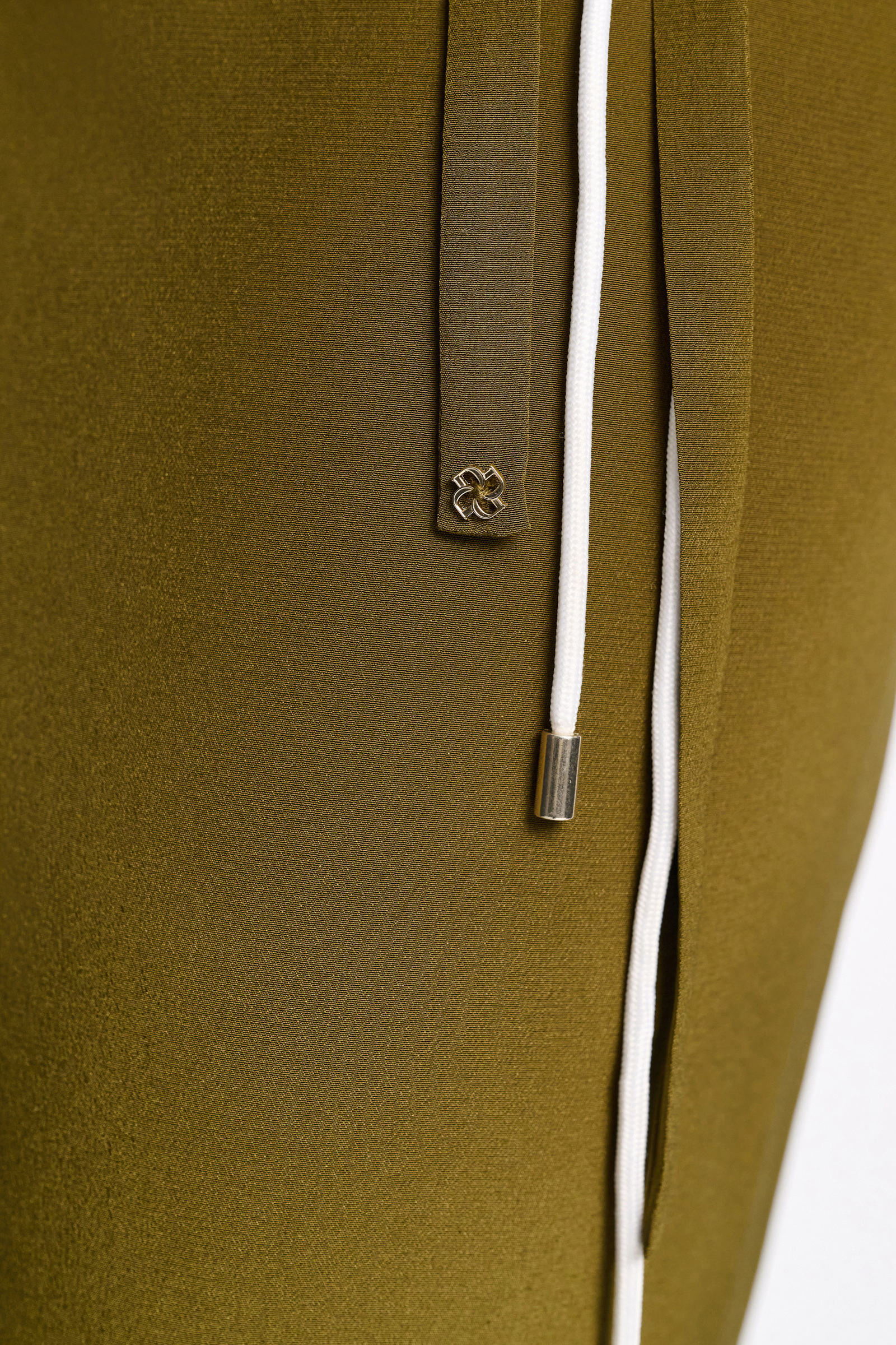 Dorothee Schumacher Silk skirt-tube top hybrid with brooch dark brown