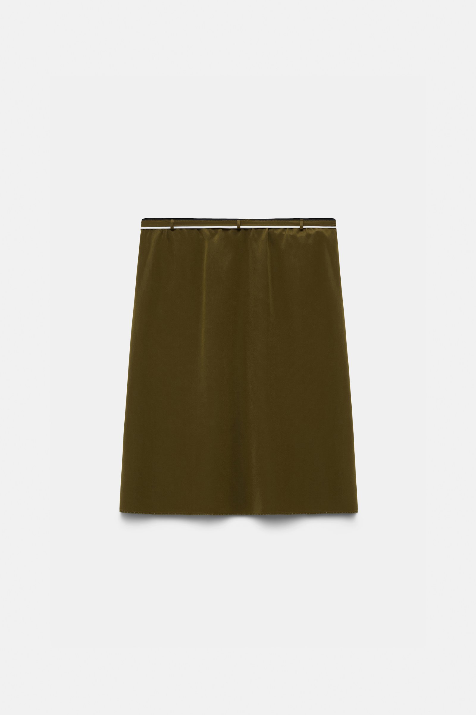 Dorothee Schumacher Silk skirt with XL flower brooch dark brown