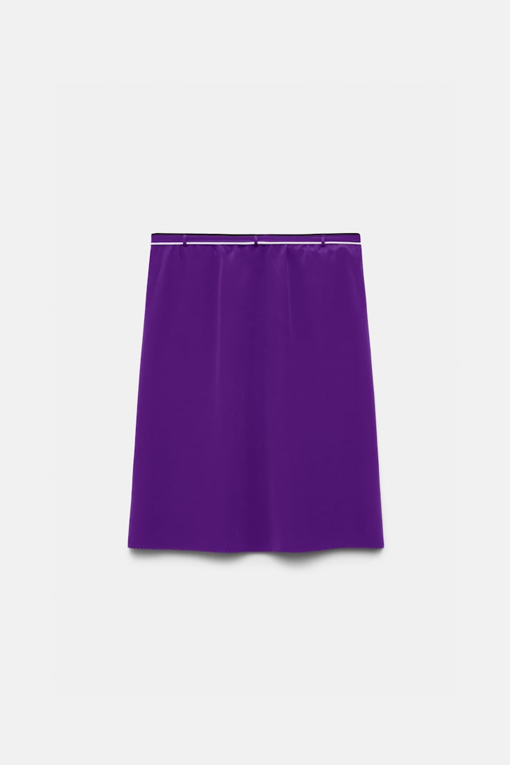 Dorothee Schumacher Seidenrock mit Maxi-Blumenbrosche lilac