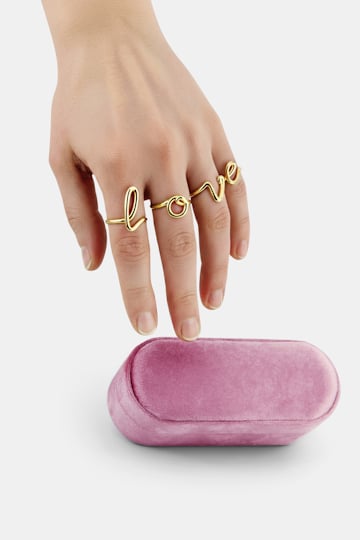 Dorothee Schumacher Set of 4 gold-plated LOVE rings gold