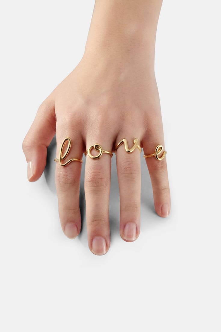 Dorothee Schumacher Set of 4 gold-plated LOVE rings gold