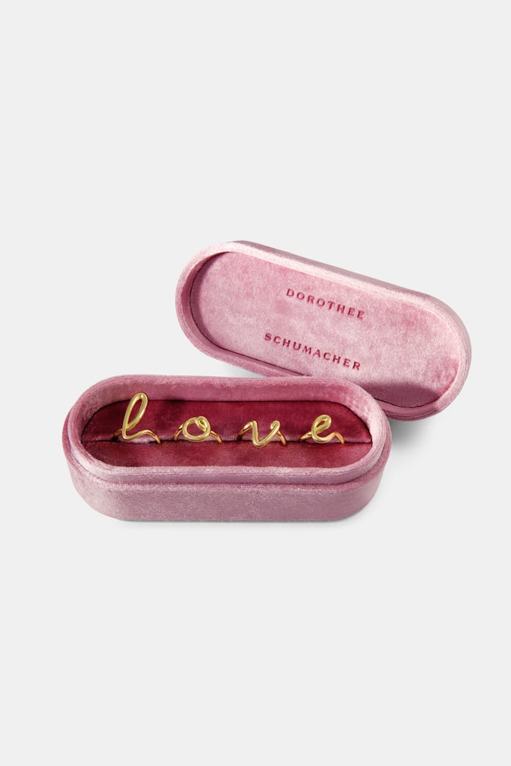 Dorothee Schumacher Set of 4 gold-plated LOVE rings gold
