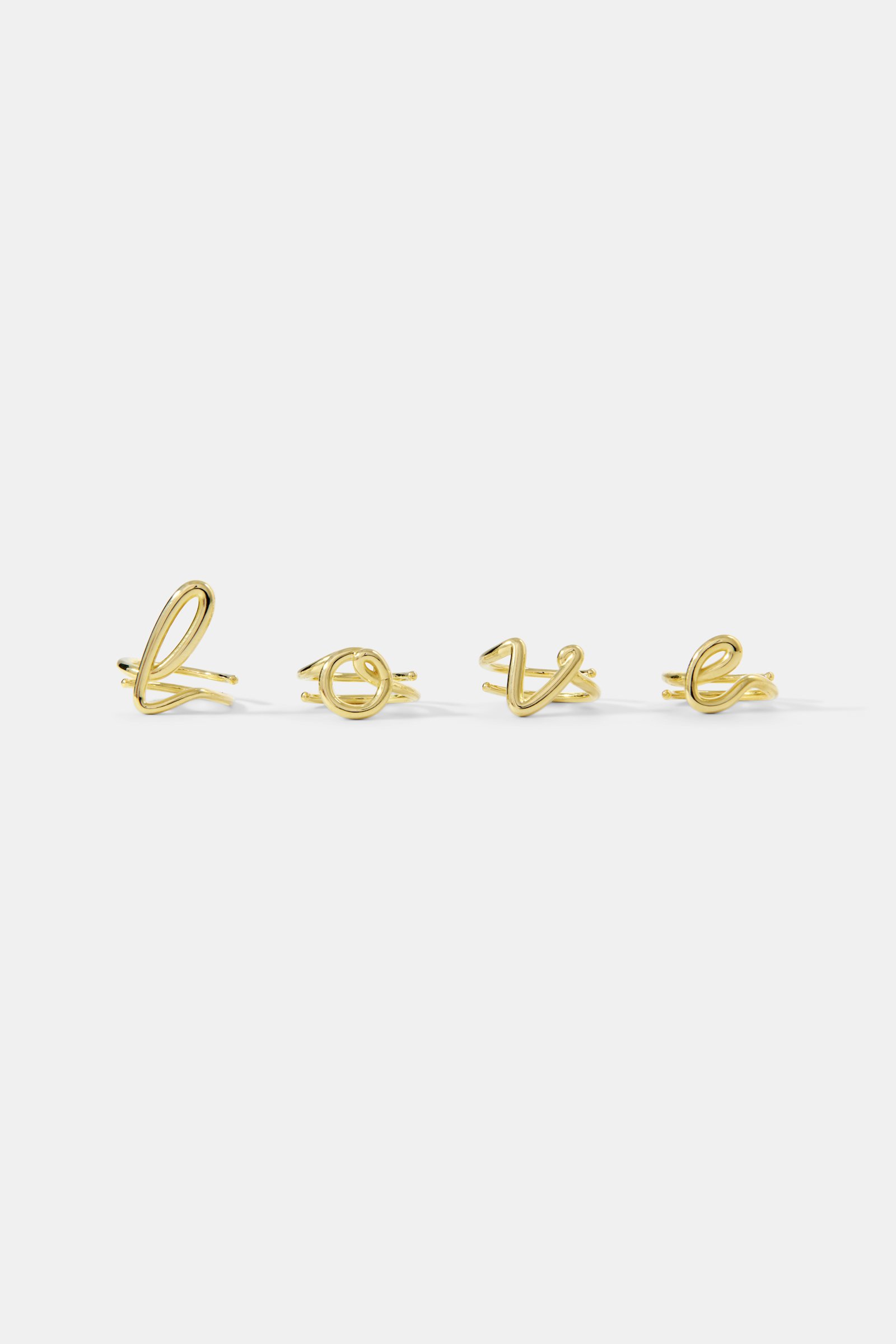 Dorothee Schumacher Set of 4 gold-plated LOVE rings gold
