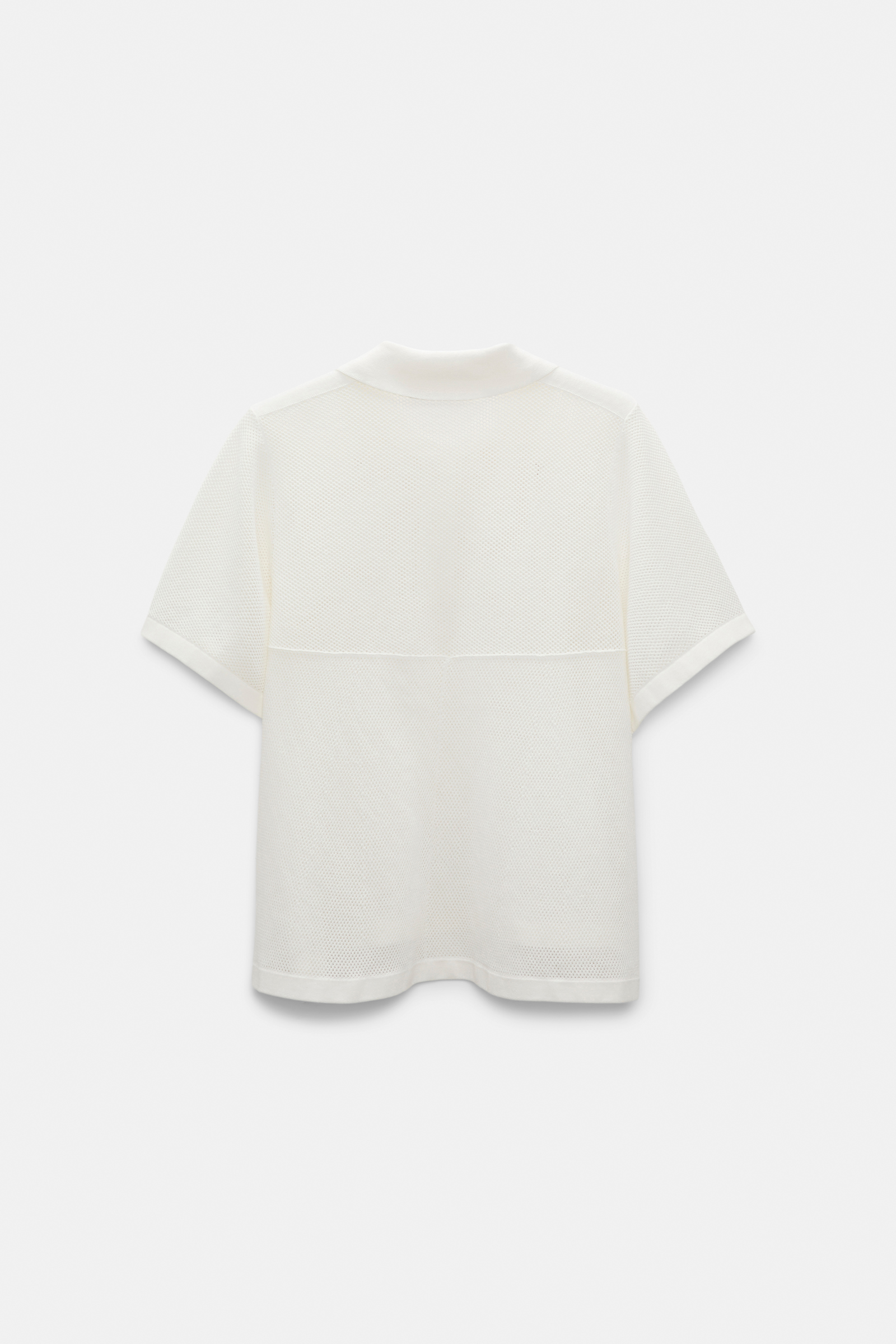 Dorothee Schumacher Pointelle knit stretch cotton polo shirt eggshell