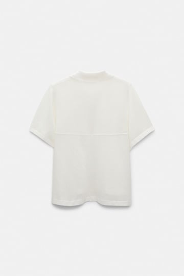 Dorothee Schumacher Strick-Poloshirt aus Baumwoll-Stretch im Pointelle-Muster eggshell