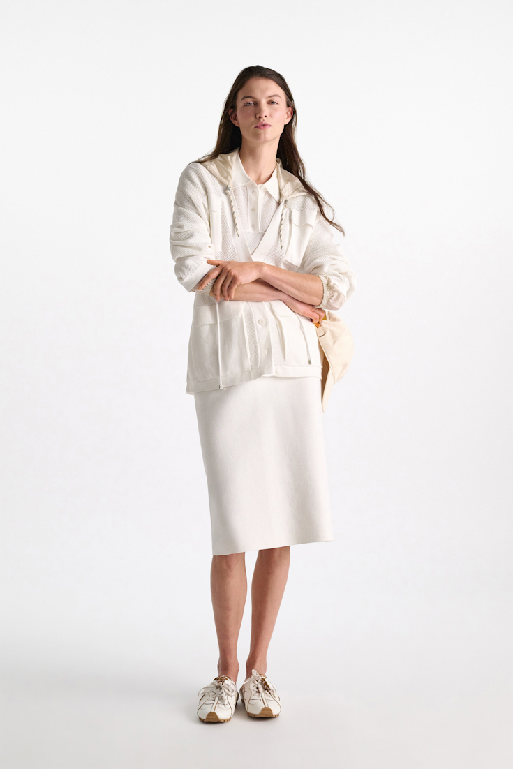 Dorothee Schumacher Knit stretch cotton skirt eggshell