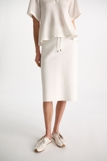 Dorothee Schumacher Knit stretch cotton skirt eggshell