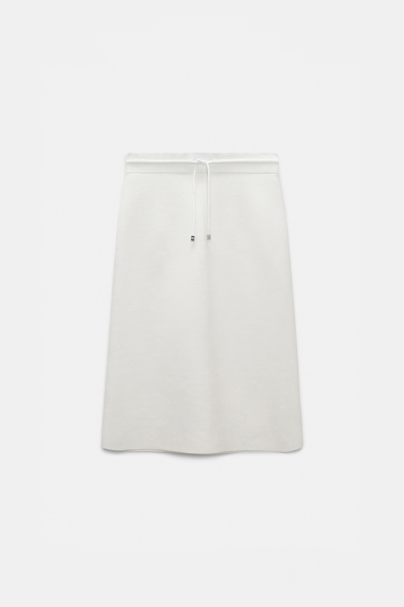 Dorothee Schumacher Women's White Knit Stretch Cotton Skirt Xxl