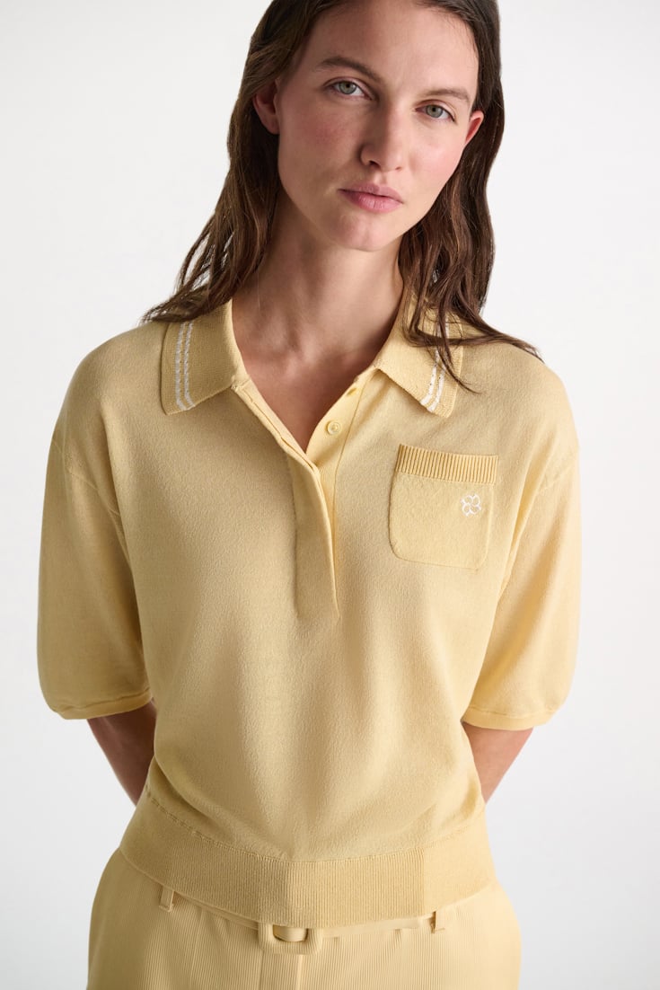 Dorothee Schumacher Strick-Poloshirt mit Stickerei pastis