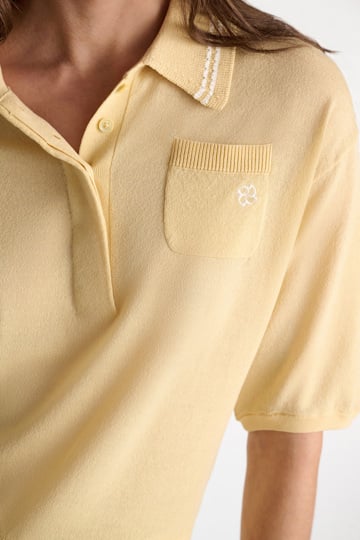 Dorothee Schumacher Strick-Poloshirt mit Stickerei pastis