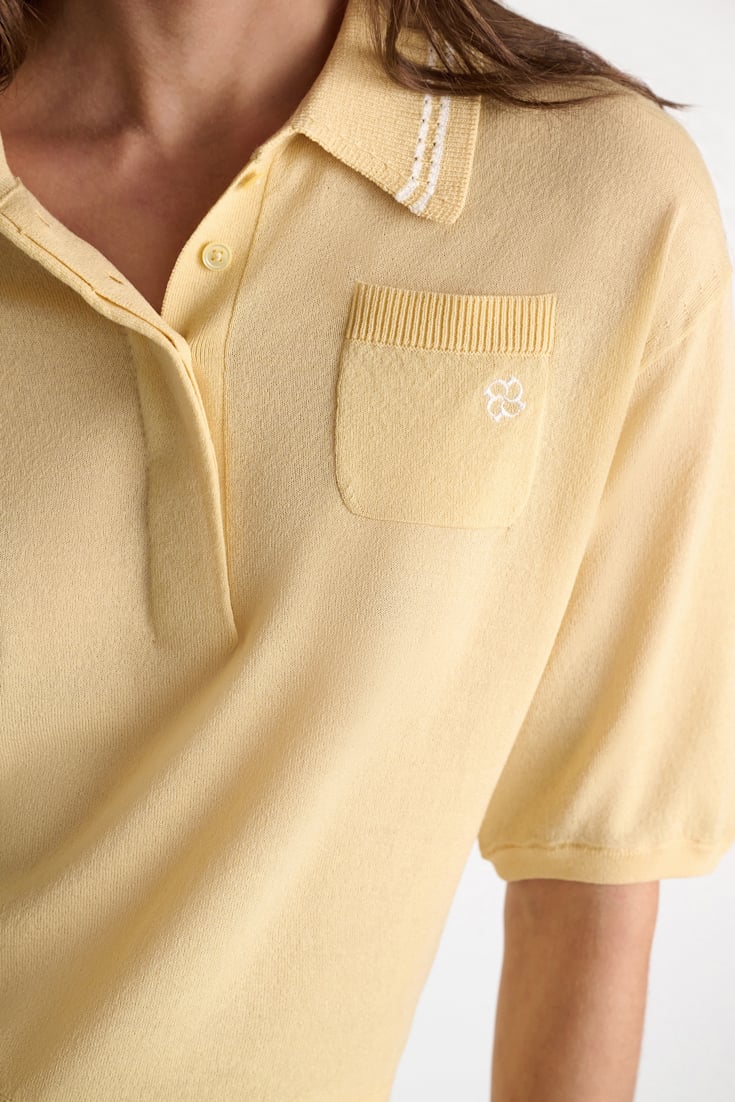 Dorothee Schumacher Strick-Poloshirt mit Stickerei pastis