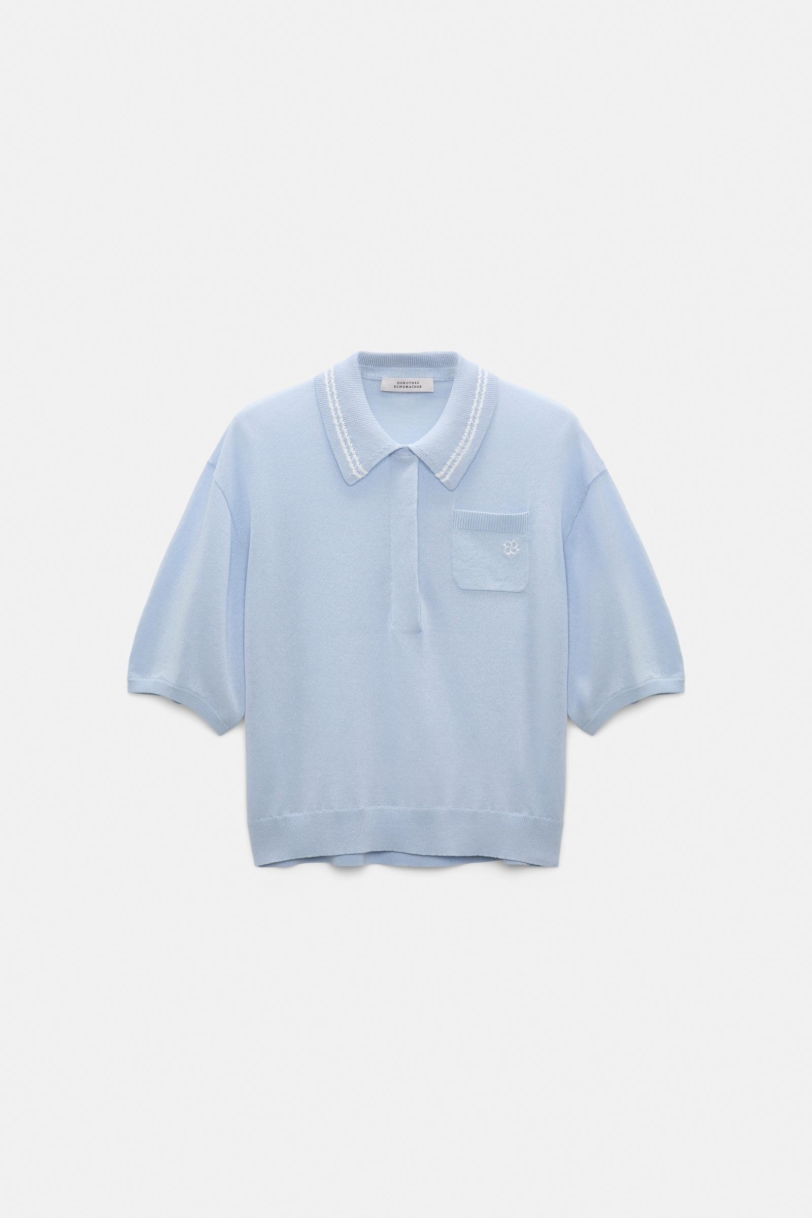 Dorothee Schumacher Knit polo shirt with embroidery ice sky